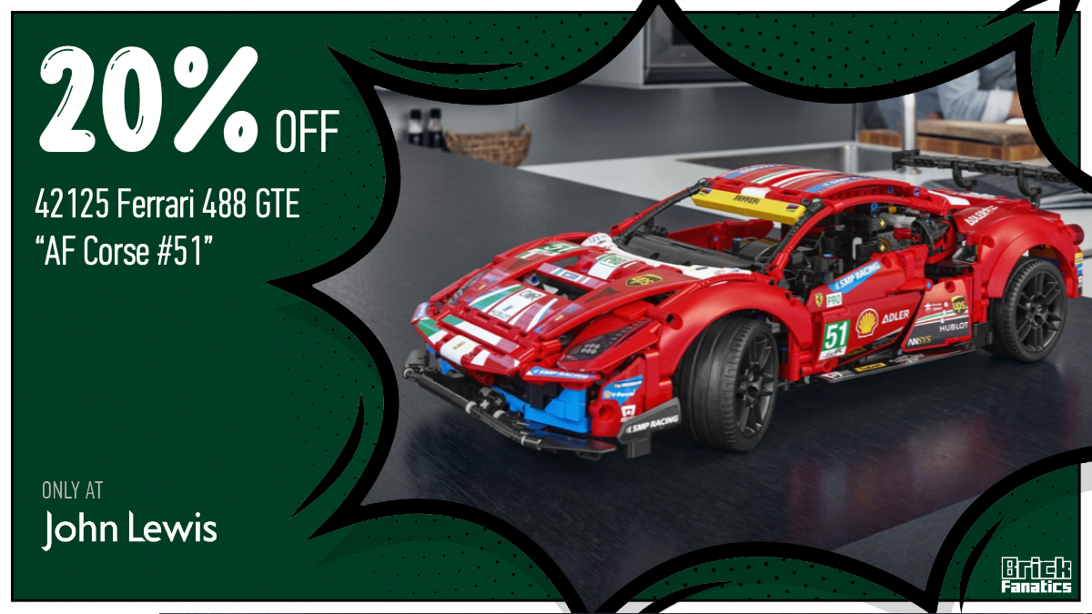 Race over to John Lewis for 20% off 42125 Ferrari 488 GTE “AF Corse #51”
